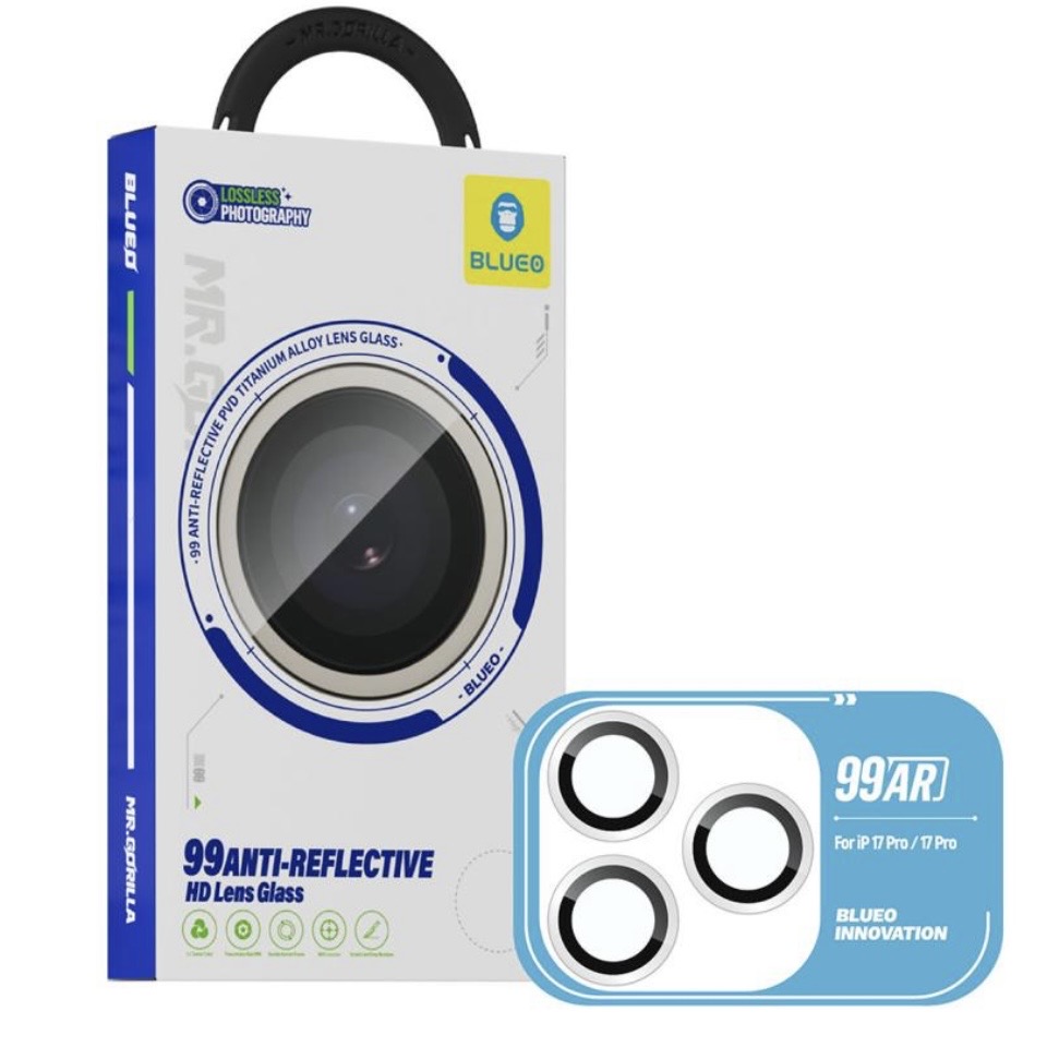 Защитное стекло камеры BlueO на iPhone 17 Pro/17 Pro Max, прозрачный